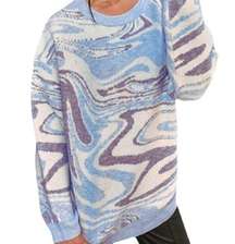 Glassons Blue Oversized Marbled Sweater size Large