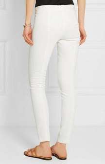 The Row White Stratton Pull-On Skinny Stretch Pants
