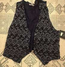 Vintage with tags floral beaded vest