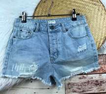 Others follow denim high rise shorts