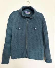 North Crest Vintage Zip Up Lambswool Blend Sweater