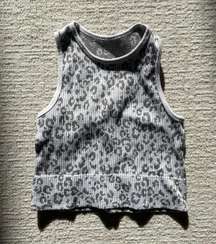 Cheetah Print Athletic Crop Tank Top