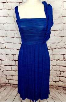 Tracy Reese Cobalt Blue Ruched Draped Dress