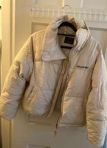 Bershka Cream Colored Puffer Jacket