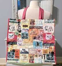 Kitty Cat Collage Tote Shopping Grocery Travel Bag Shoulder