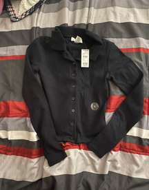 Black Long Sleeve Polo