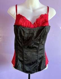 𝅺FREDERICK'S of Hollywood Black/Red Bustier Size 34