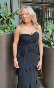 Black Ruffle Maxi Dress