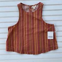 ANA Coral Orange  Striped Tank Size XS NWT