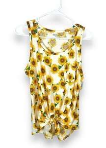 Sunflower Tie Front Tank Top Rebellious One NWT