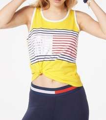 New Tommy Hilfiger Sport Athletic Striped Knot Tank Top