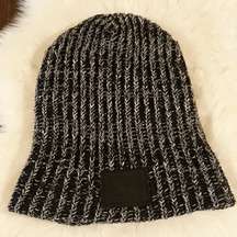 Love Your Melon Black and White Slouchy Beanie