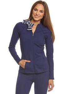 Beyond Yoga x Kate Spade Sailing Stripe Neck Bow Jacket