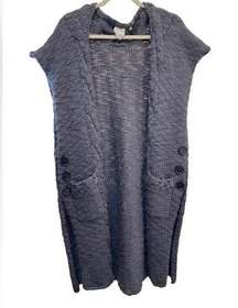 BILLY REID Gray Wool knitted Tunic Cardigan Sweater