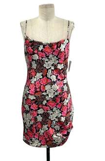 Cinq à Sept Whitney Floral Print Slip Dress Black Pink Size 8