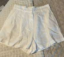 White linen shorts