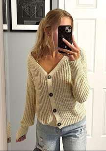 Moon & Madison Cream Cardigan Sweater