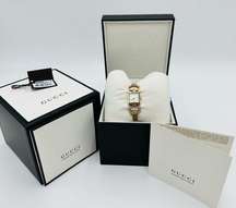 GUCCI White Dial Rose Gold-tone Stainless Steel Ladies Watch