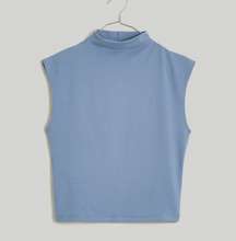 Top Funnelneck Cropped Muscle Tee Modal Blend Light Blue XS NWT New