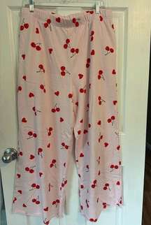 Women's Grayson Threads Cherry Hearts Pattern Graphic Pants - Pink XL