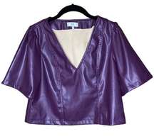 NSR | Purple Vegan Leather Crop Top M