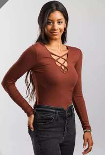 Strappy Ribbed Long Sleeve