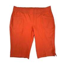 D&Co Active Orange Capri Pants Pull On Pockets Stretch Knee Area Size 1XP