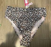 High Leg High Waist Leopard Print bikini bottom