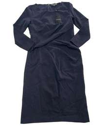 Emporio Armani Dress Women 40 Small Blue Sheath Knee Length Draped Made In Italy