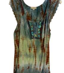 This Bohemian Live And Let Live Blouse In A Tye-Die Style Is So Cute!