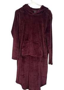 32 Degree Heat Wine Hooded Heavy Lounge Cozy Sleepwear Snuggy Robe Women Sz S/M