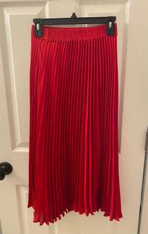 Red Pleated Skirt