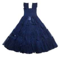 NWT Hill House Ellie Nap Dress in Navy Sheer Tulle Smocked Midi Ruffle XS