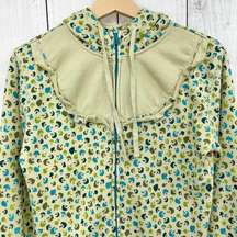 Soundgirl MEDIUM Green Mushroom Full Zip Hoodie Sweater