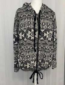 Outfitters Hoodie Zip up Aztec Tribal Southwestern Navajo Geometric Print Pattern Sweater S