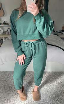 green sweat set