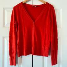 Loft Red Button Front Cardigan, M