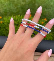 handmade fourth of july bracelet set