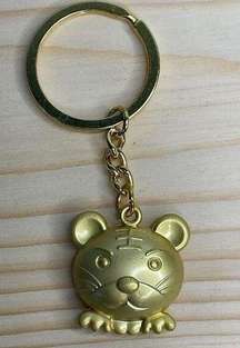 Gold Tone Mouse Key Bag Zipper Pull Charm