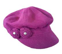 August Hat Company Wool Purple Flower Newsboy Cap Hat 