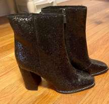 NWT  Sparkly Black Ankle Boots