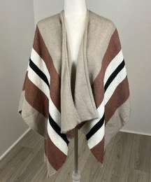 Dynamite Striped Poncho Sweater OS