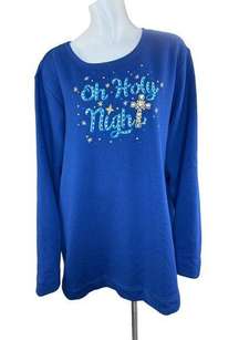 Quacker Factory Reason For The Season Sweatshirt O Holy Night 2X