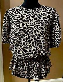 Cato Women’s Top with Peplum in Animal Print