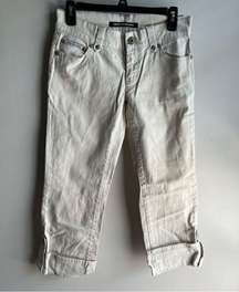 DKNY Crop Cream Stretch Jeans Size 5