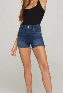 Good American Cut Off Raw Hem High Rise Blue 464 Short 25