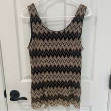 KASPER Gold and Black Metallic Tank Women’s Size 10