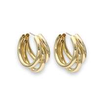 Chunky Open Gold Hoop Earrings for Women