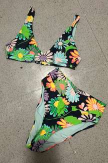 crossover waist bikini set swimsuit