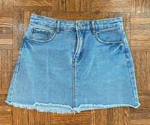 High-Waist Denim Mini Skirt